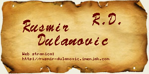 Rusmir Dulanović vizit kartica